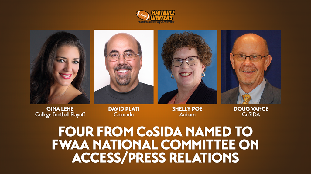 Four From CoSIDA Named To FWAA National Committee On Access/Press Relations